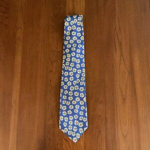 VTG Huntington Daisy Print Silk Tie